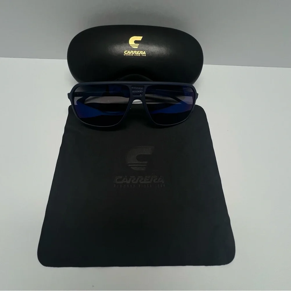 CARRERA NWOT 8035/S Carbon Fiber Blue‎ Sunglasses 61-14 Aviator UV Made in Italy